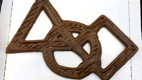 Chocolate prints with the first Cocoa Press prototype