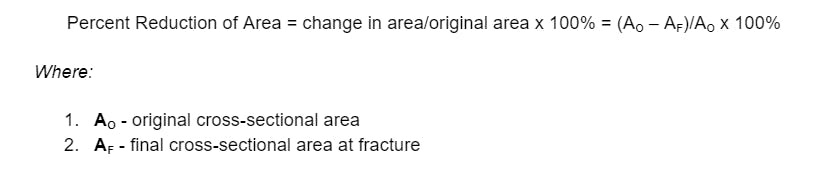 ductility calculated using tensile test