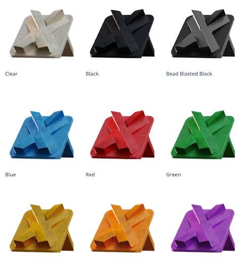 A variety of metal finishes.