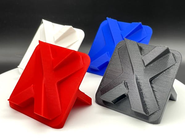Xometry logos printed with PLA filament