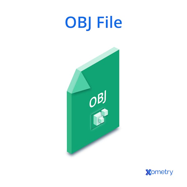 An illustration of an OBJ file icon.
