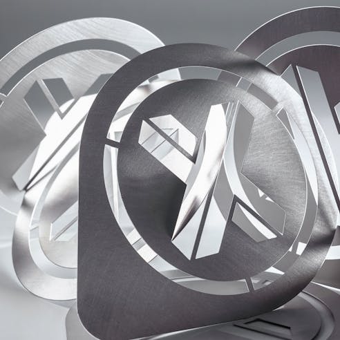 Aluminum sheet cut parts by Xometry.