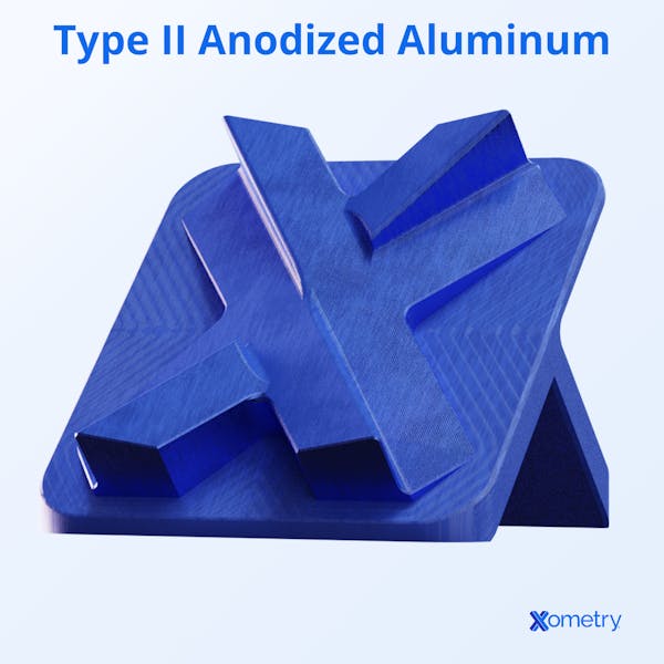 Type II anodized aluminum part