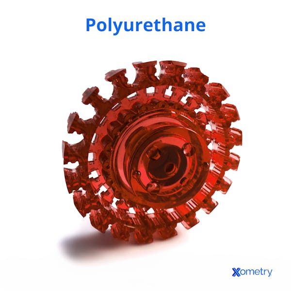 A photograph of a polyurethane gear