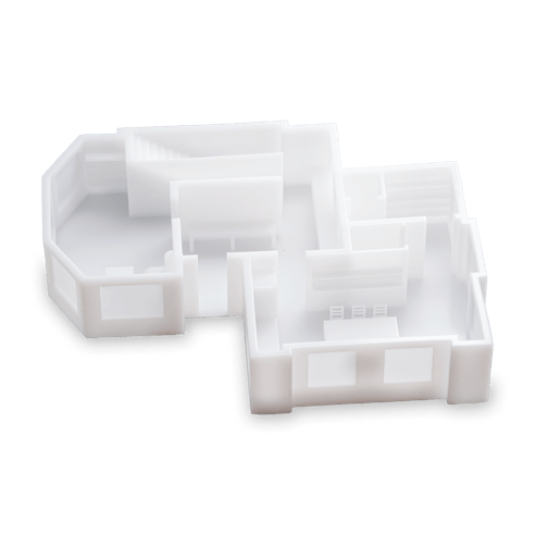 An architectural model made from Formlabs White V5 resin.