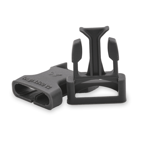 A snap buckle made from Formlabs 1500 V2 resin.